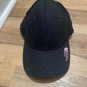 The North Face Black Hat with Pink Emblem